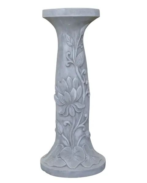 Product image 3 of the product “Rinjani - pedestal, tapered, with lotus motif, Ø 30cm, 71cm H | cast stone ”